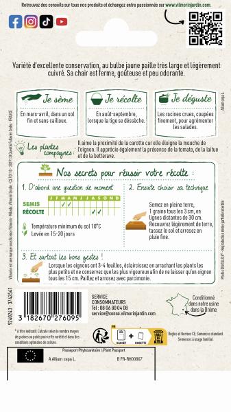 Potagères - Oignon jaune Valenciana Tardia - MEDIA_PACKAGING_VERSO